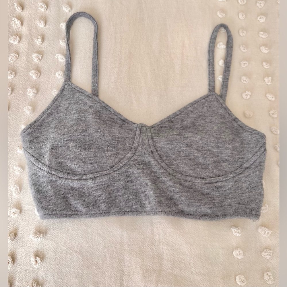 Zara gray sweater bralette top